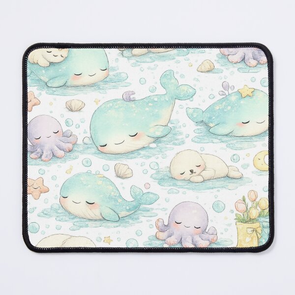Item preview, Cute Whale Seal Octopus Watercolor designed and sold by kyrasolis.