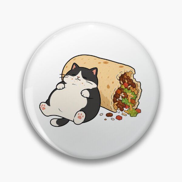 Item preview, Cute Burrito Cat Funny Chubby Tuxedo Cat Food Lover Cartoon Design designed and sold by MonkiFlipp.