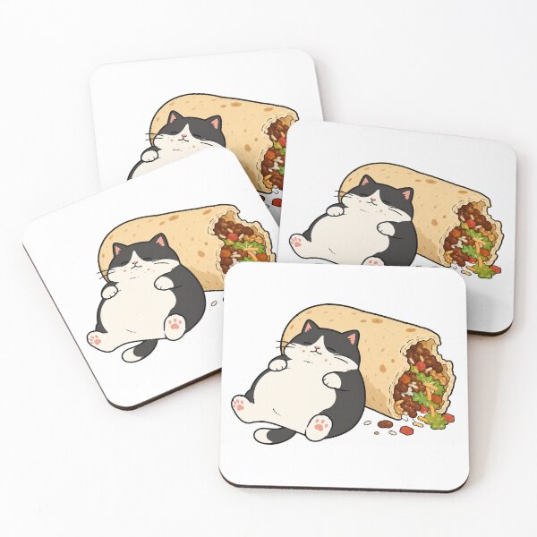 Item preview, Cute Burrito Cat Funny Chubby Tuxedo Cat Food Lover Cartoon Design designed and sold by MonkiFlipp.