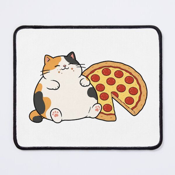 Item preview, Cute Pizza Cat Funny Chubby Calico Cat Pizza Lover Cartoon Design designed and sold by MonkiFlipp.