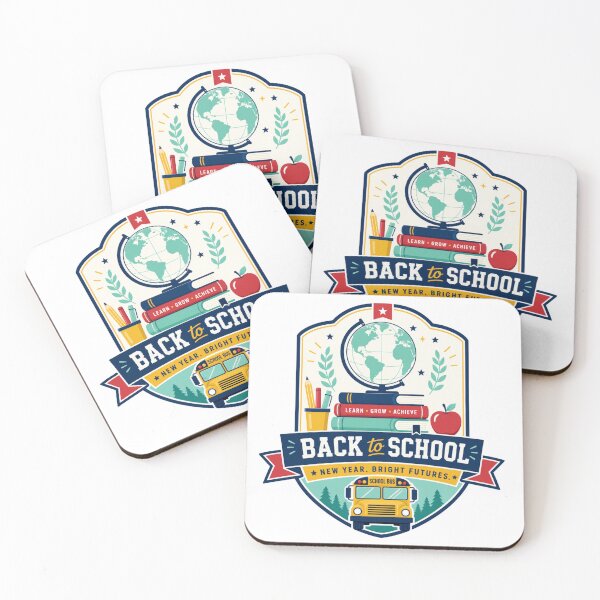 Item preview, Back to School Badge Design with School Bus, Globe & Books  designed and sold by LinaDesign Store.