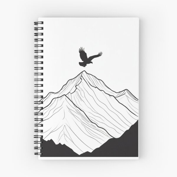 Item preview, Art - Stylized Mountain and Eagle Landscape, Modern Graphic Aesthetic designed and sold by World-Pets.