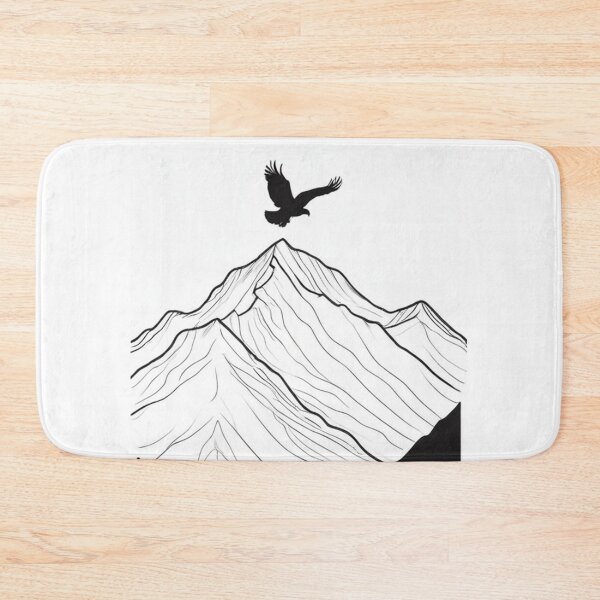 Item preview, Art - Stylized Mountain and Eagle Landscape, Modern Graphic Aesthetic designed and sold by World-Pets.