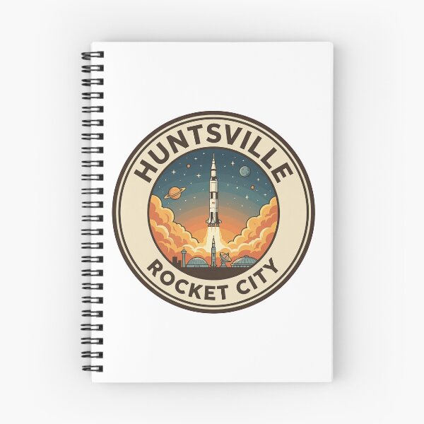 Item preview, Huntsville Alabama Rocket City Vintage Space Badge designed and sold by CKaracaCrafted.