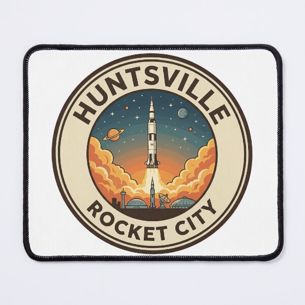 Item preview, Huntsville Alabama Rocket City Vintage Space Badge designed and sold by CKaracaCrafted.