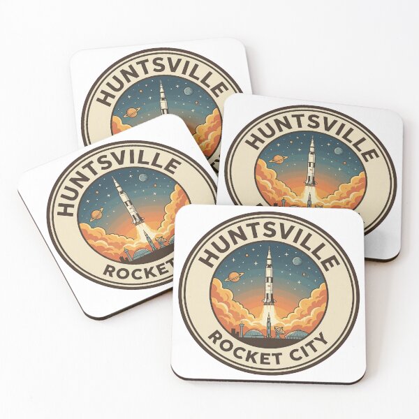 Aperçu de l'œuvre Huntsville, Alabama, Rocket City, badge spatial vintage créée et vendue par CKaracaCrafted.