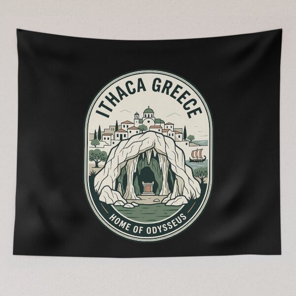 Item preview, Ithaca Greece Home of Odysseus Vintage Travel Emblem designed and sold by k3rstman1.