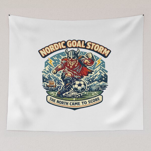 Item preview, Nordic Goal Storm Viking Soccer Fan designed and sold by Concrete Coffee Studio.