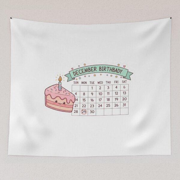Item preview, December 29th Birthday Cake Calendar Slice designed and sold by EchoPrint Co..