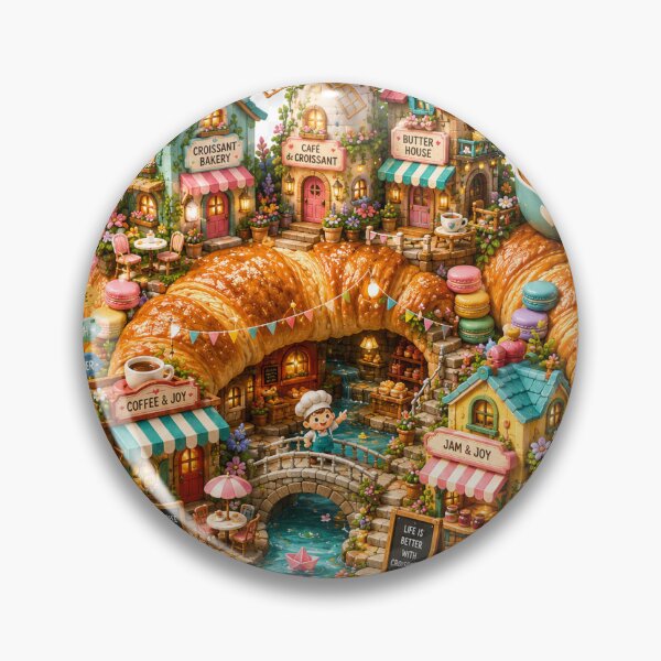 Item preview, Croissant Village | Cozy Bakery Tiny World Illustration designed and sold by canersulek.