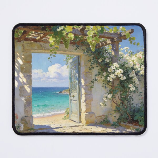 Item preview, Serene Sea Gateway - Mediterranean Coastal Courtyard designed and sold by BlareBlare.