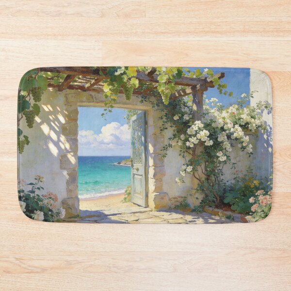 Item preview, Serene Sea Gateway - Mediterranean Coastal Courtyard designed and sold by BlareBlare.