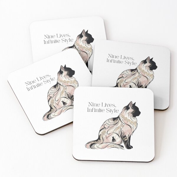Item preview, Nine Lives, Infinite Style – Fashion Illustration Cat designed and sold by RunningWhiskers.