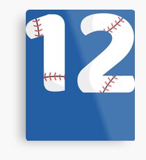 Number 12 Baseball #12 Metal Print
