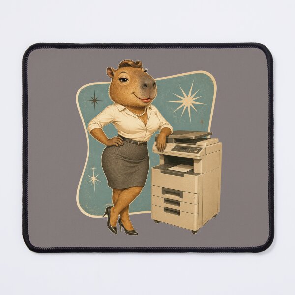 Item preview, Retro Office Capybara Cute Corporate Coworker designed and sold by byaga.