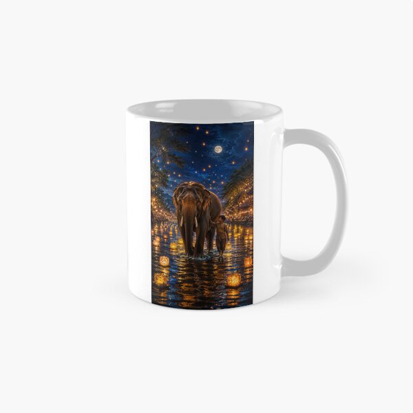 Item preview, The Elephant and the Lantern River Emotional Fantasy Art designed and sold by TaiwoDesigns.