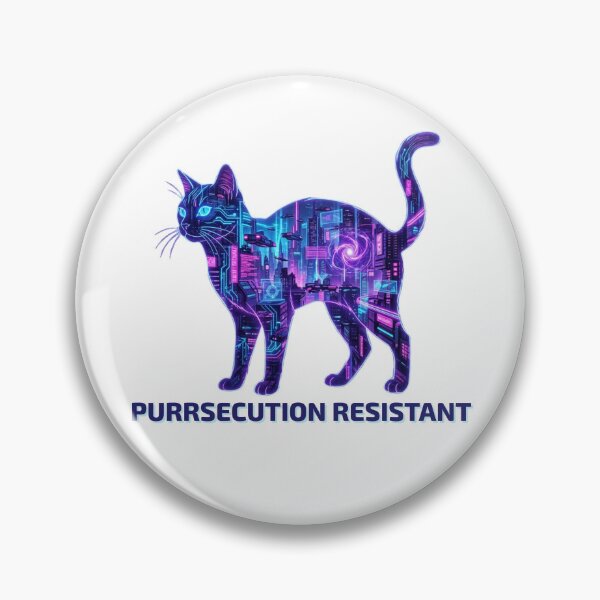 Item preview, Purrsecution Resistant – Cyberpunk Cat designed and sold by RunningWhiskers.