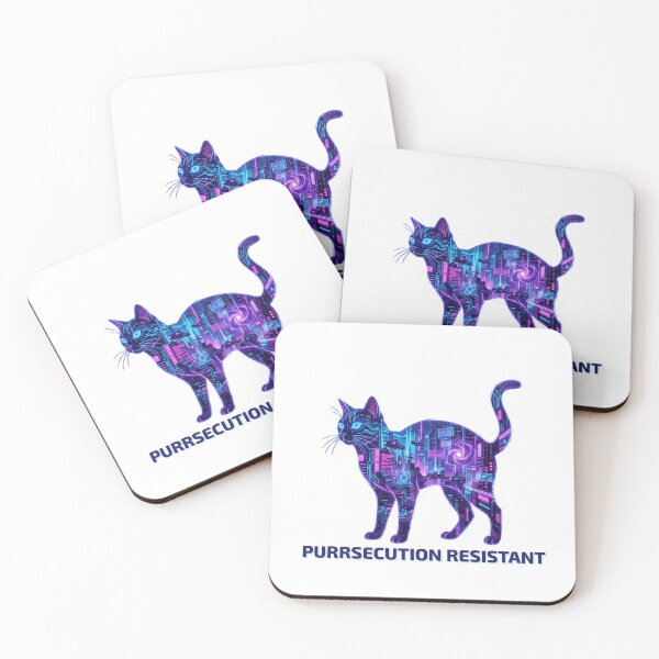 Item preview, Purrsecution Resistant – Cyberpunk Cat designed and sold by RunningWhiskers.