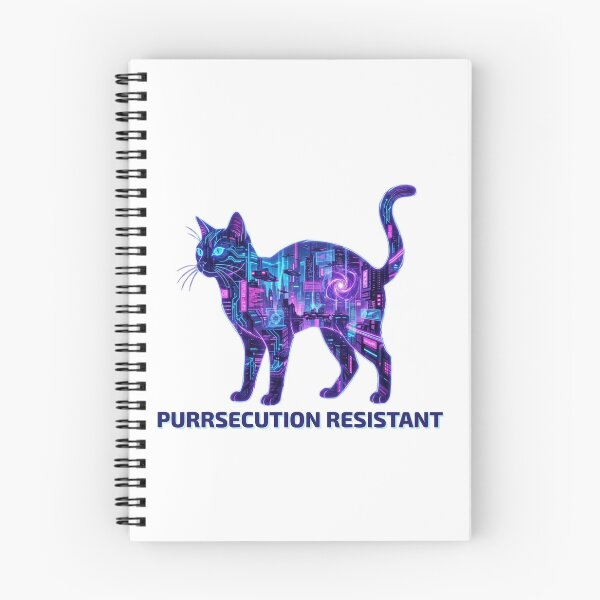 Item preview, Purrsecution Resistant – Cyberpunk Cat designed and sold by RunningWhiskers.