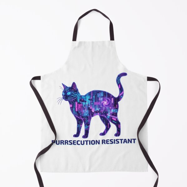 Item preview, Purrsecution Resistant – Cyberpunk Cat designed and sold by RunningWhiskers.