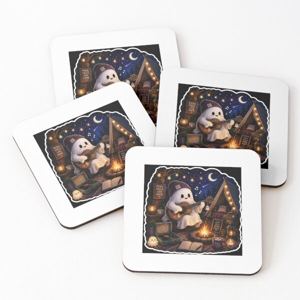 Item preview, Cute Ghost Playing Guitar | Cozy Campfire Music designed and sold by canersulek.