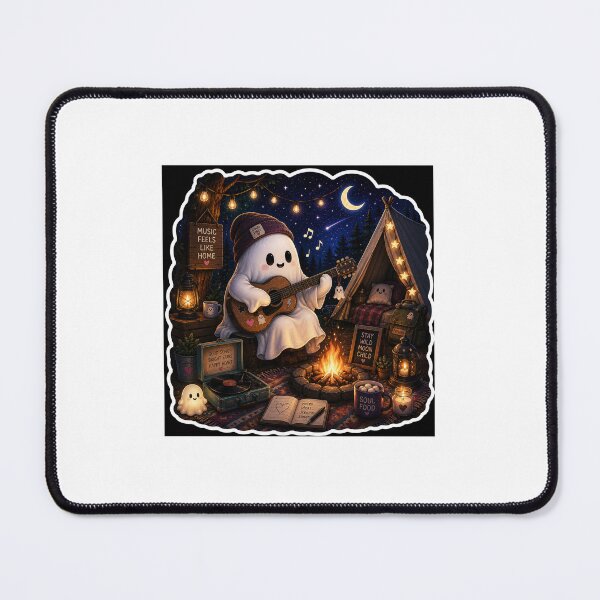 Item preview, Cute Ghost Playing Guitar | Cozy Campfire Music designed and sold by canersulek.