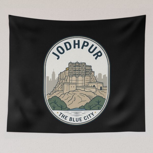 Item preview, Jodhpur India Mehrangarh Fort Vintage Travel Emblem designed and sold by k3rstman1.