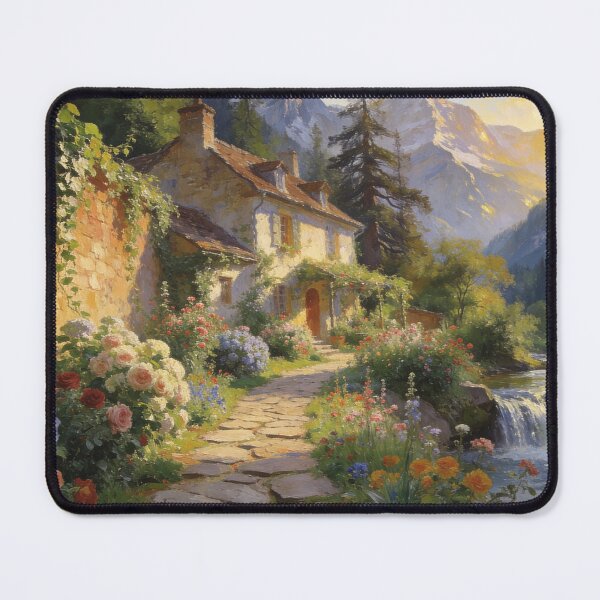 Item preview, Alpine Cottage Paradise - Scenic Mountain River Path designed and sold by BlareBlare.