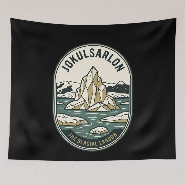 Item preview, Jokulsarlon Iceland Glacial Lagoon Vintage Travel Emblem designed and sold by k3rstman1.