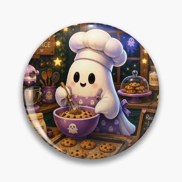 Item preview, Cute Ghost Baker | Cozy Cookie Baking Ghost designed and sold by canersulek.
