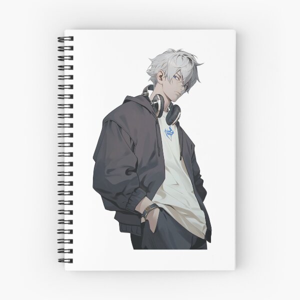 Item preview, Cool Anime Boy with Silver Hair & Headphones | Casual Vibe Art designed and sold by ESLAB.