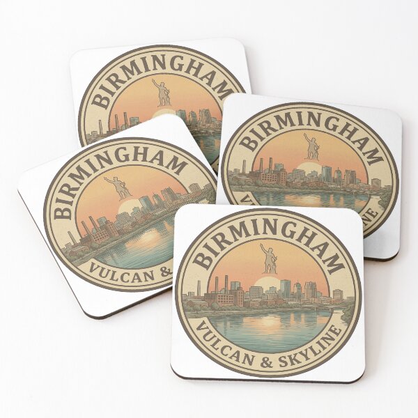 Item preview, Birmingham Alabama Vulcan and Skyline Vintage Travel Design designed and sold by CKaracaCrafted.