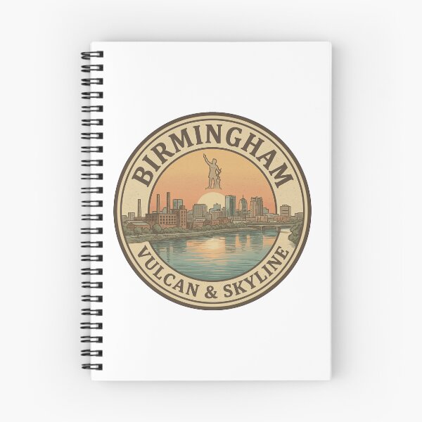 Item preview, Birmingham Alabama Vulcan and Skyline Vintage Travel Design designed and sold by CKaracaCrafted.