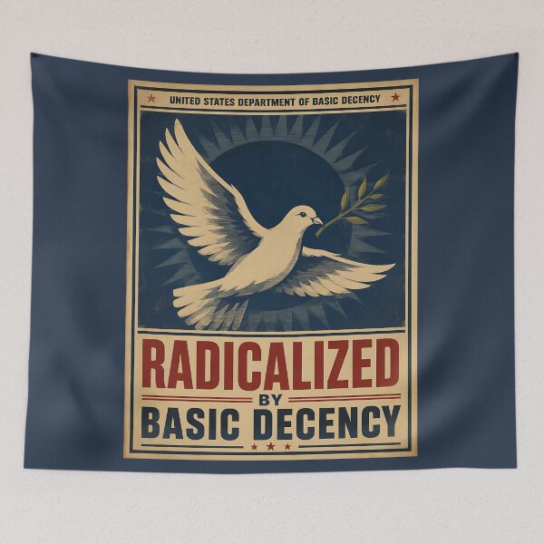 Item preview, Radicalized By Basic Decency Dove | Vintage WPA Style Protest Poster designed and sold by ValentinaHramov.