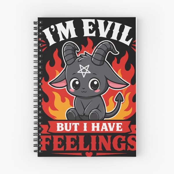 Item preview, I'm Evil But I Have Feelings | Cute Goth Devil Goat with Dark Humor Quote designed and sold by Huddy-clothes.