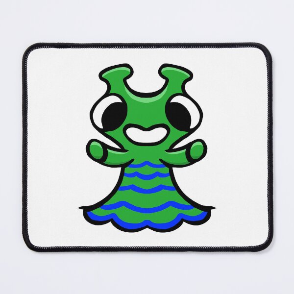 Item preview, Cute Green Ghost Monster Blue Stripes – Kawaii Sea Creature Sticker designed and sold by davidmalec.