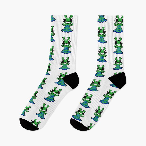 Item preview, Cute Green Ghost Monster Blue Stripes – Kawaii Sea Creature Sticker designed and sold by davidmalec.