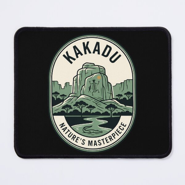 Item preview, Kakadu Australia Crocodile Rock Art Vintage Travel Emblem designed and sold by k3rstman1.