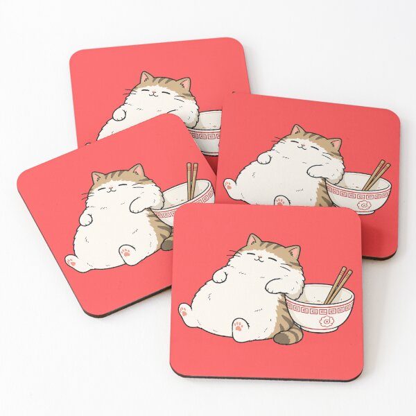 Item preview, Cute Ramen Cat Funny Chubby Kitty Noodle Lover Cartoon Design designed and sold by MonkiFlipp.
