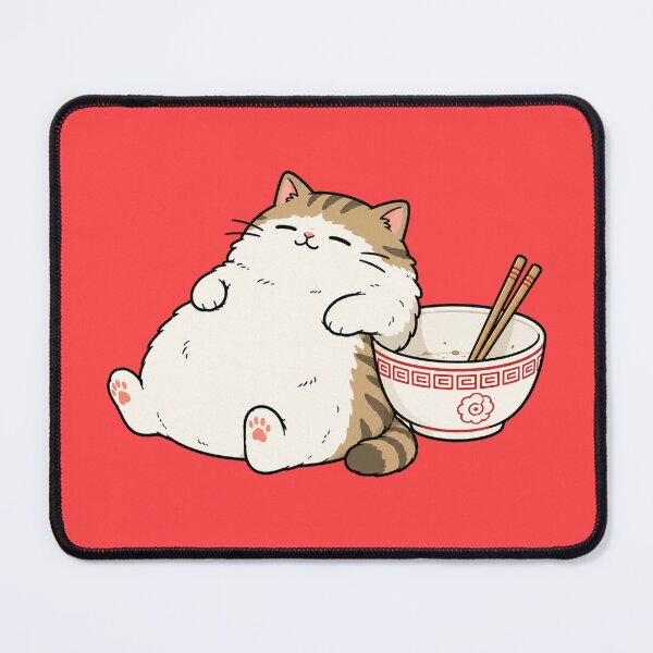 Item preview, Cute Ramen Cat Funny Chubby Kitty Noodle Lover Cartoon Design designed and sold by MonkiFlipp.