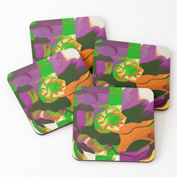 Item preview, Secondary Colors:  Green Purple Orange Abstract Art designed and sold by Vicky Brago-Mitchell®.