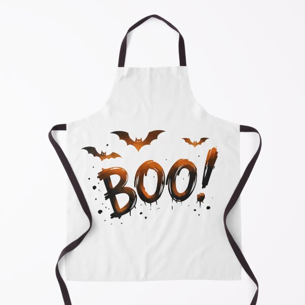 Item preview, Bats fly above the word boo in orange and black for Halloween decoration designed and sold by Ms. Iryna.