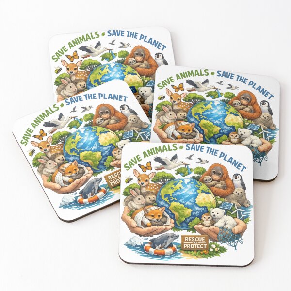 Item preview, Save Animals, Save the Planet, Rescue&Protect designed and sold by V8Green.