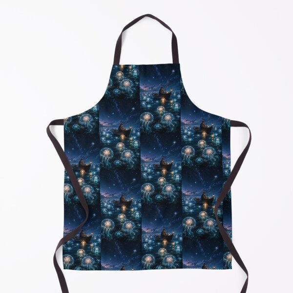 Item preview, The Fisherman and the Moon Jellyfish Surreal Ocean Fantasy Art designed and sold by TaiwoDesigns.