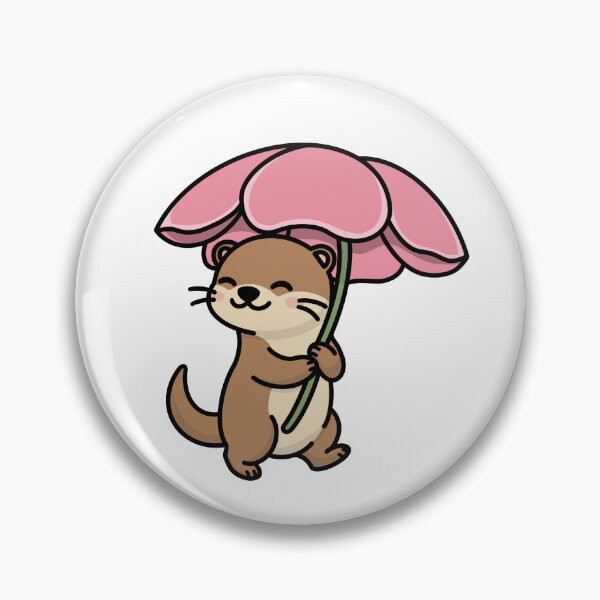 Item preview, Cute otter with pink flower umbrella designed and sold by VladaV.