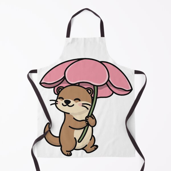 Item preview, Cute otter with pink flower umbrella designed and sold by VladaV.