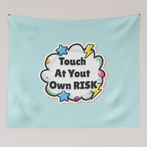 Item preview, Cute Kawaii Touch At Your Own Risk Funny Cloud Sticker designed and sold by Biedroneczka.