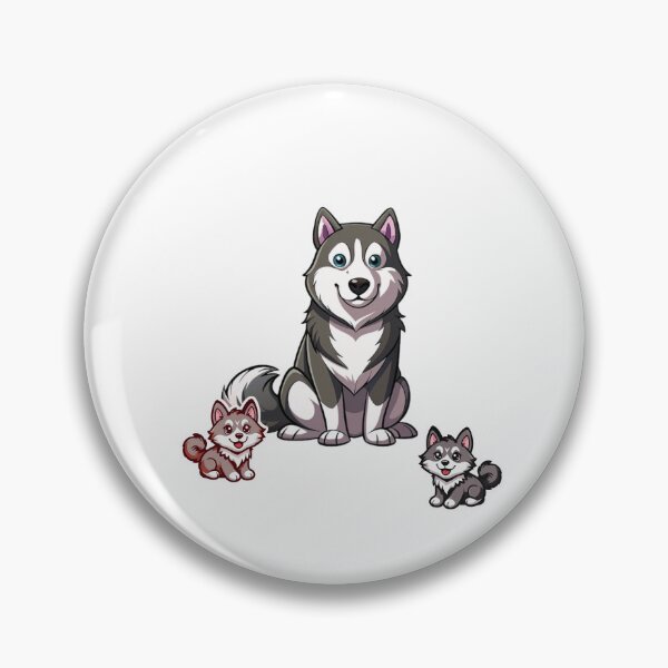 Artikelvorschau, Niedliche sibirische Huskys und Welpen – Cartoon-Hundeliebhaber entworfen und verkauft von EHdesignShop.