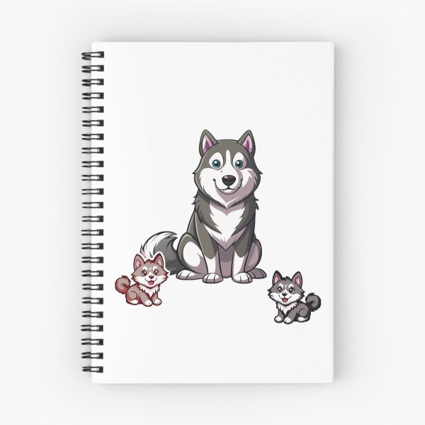 Item preview, Cute Siberian Husky and Puppies Cartoon Dog Lover designed and sold by EHdesignShop.