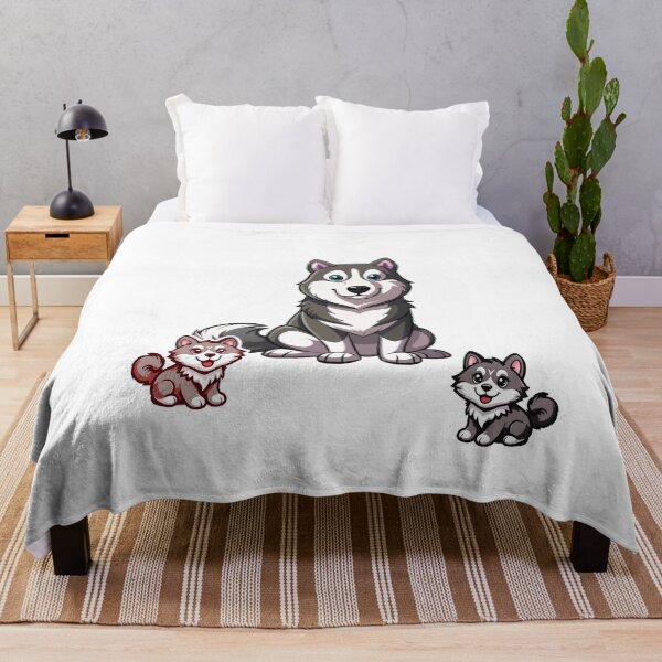 Item preview, Cute Siberian Husky and Puppies Cartoon Dog Lover designed and sold by EHdesignShop.